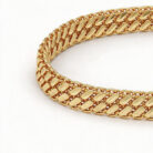 alt="s-leaf weave gold bracelet"