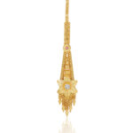 Gold Plated White Stone Maang Tikka – Elegant Bridal Finish | Jecy Jewels