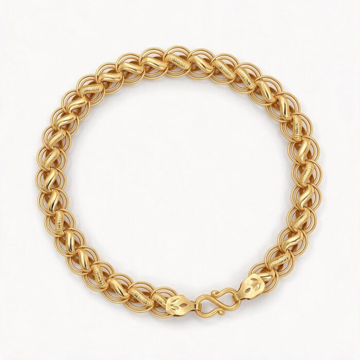 8314 BR alt="men's gold plated bracelet"