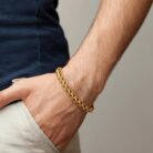 alt="men's gold plated bracelet"