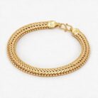 alt="one gram gold plated herringbone chain bracelet"