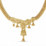 Floral Temple Necklace Set – Traditional Gold Design | Jecy Jewels