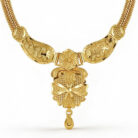 alt="antique floral gold plated long necklace set"