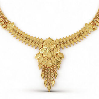 alt="gold plated necklace set for women"