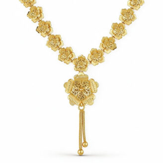 alt="royal gold plated necklace set for women"