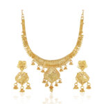 Traditional Gold Plated Necklace Set for Women with Earrings
