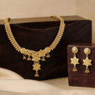 alt="floral temple necklace set gold plated"