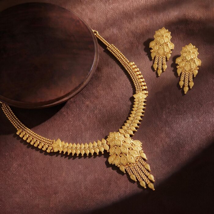 2-1763-2 cr alt="gold plated necklace set for women"