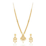 Heritage Gold Plated Long Necklace Set – Timeless Bridal Style