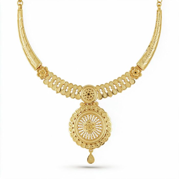 4-1885 ns alt="sunburst medallion necklace set"
