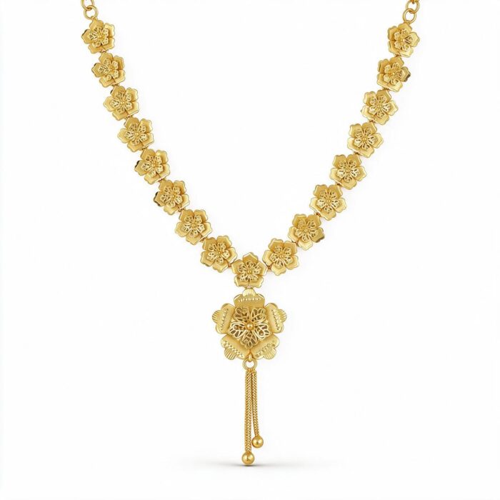 alt="royal gold plated necklace set for women"