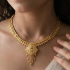 alt="gold plated necklace set"