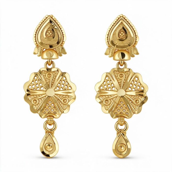 6-1753-1 er alt="antique floral gold plated long necklace set"