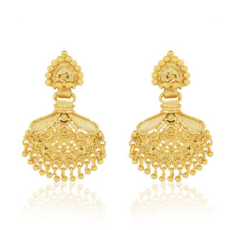 Curve Design Gold Plated Earrings – Festive Elegance