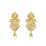 Ornate Gold Plated Teardrop Earrings – Elegant Ethnic Charm