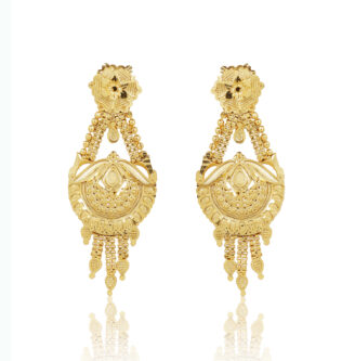 Golden Drape Gold Plated Earrings – Chic Festive Design