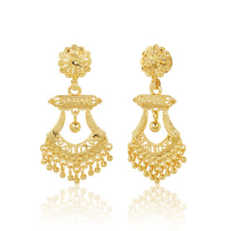 Festive Bloom Gold Plated Drop Earrings – Radiant Party Style