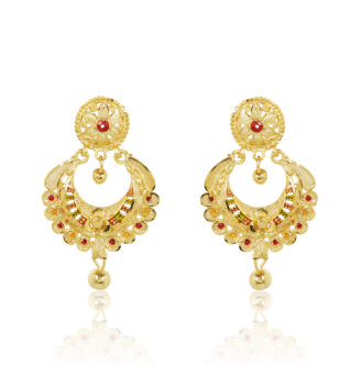 Graceful Gold Plated Drop Earrings – Festive Shine