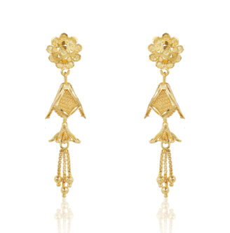 Traditional Gold Plated Curve Earrings – Festive Charm
