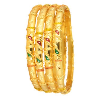 Vintage Grace Gold-Plated Bangles – Heritage Style | Jecy Jewels