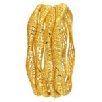 Heritage Drape Gold-Plated Bangles – Timeless Elegance