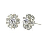 Elegant Rhodium-Plated Stud Earrings – Minimal Daily Shine