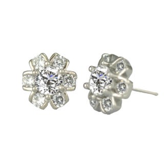 Elegant Rhodium-Plated Stud Earrings – Minimal Daily Shine
