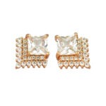 Modern Rhodium Mini Stud Earrings – Lightweight Sparkle
