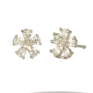 Radiant Rhodium Stud Earrings – Versatile Office-to-Weekend Wear