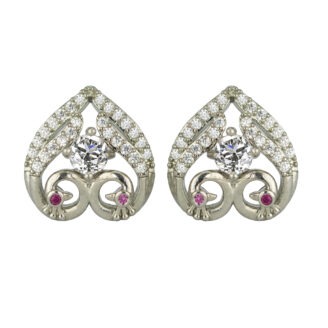 Premium Rhodium Stud Earrings – Minimal Everyday Sparkle