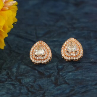 Lightweight Rose Gold Mini Stud Earrings – Polished Daily Wear