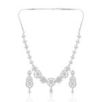 Pearl-White Glow AD Necklace Set – Ethnic Festive Statement
