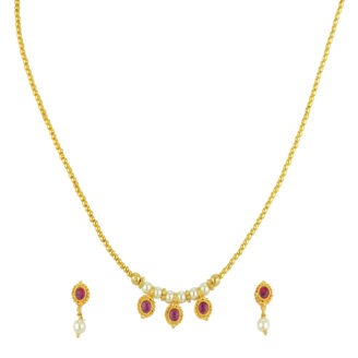 Graceful Long Gold Plated Necklace – Sleek Polished Design