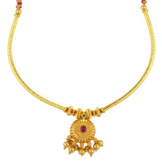 Polished Gold-Plated Pendant Necklace – Elegant Celebration Style