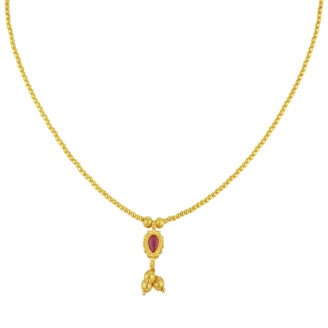 Modern Gold-Plated Long Necklace – Sleek Contoured Design