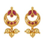 Festive Glow One Gram Gold-Plated Earrings – Bridal Shine