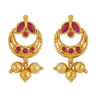 Festive Glow One Gram Gold-Plated Earrings – Bridal Shine