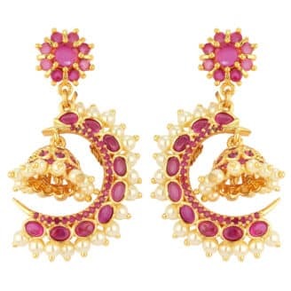 Premium Wedding One Gram Gold-Plated Earrings