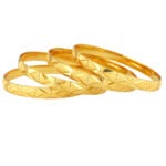 Celestial Shine Gold-Plated Bangles – Wedding Favourite Pair