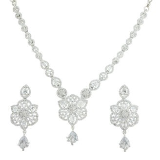 Classic White Rhodium Plated Necklace – Occasional Design