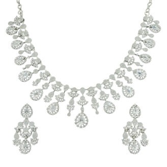 Luxury White Rhodium Plated Necklace – Premium Collection
