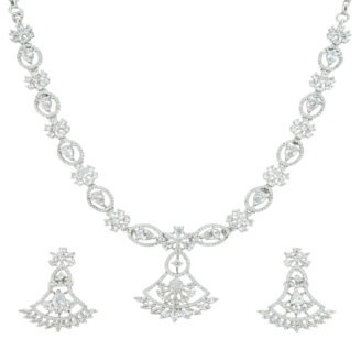 Elegant White Gold-Plated Necklace – Modern Series