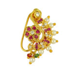 Elegant Bloom Gold-Plated Nose Ring – Bridal Charm | Jecy Jewels