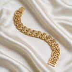 Studded Link Gold Bracelet – Bold Design for Men | Jecy Jewels