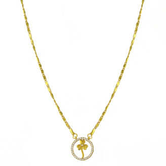 Modern Temple Kundan Pendant Chain – Daily Wear Gold Necklace | Jecy Jewels