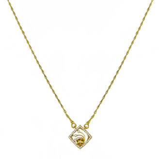 Elegant Short Gold-Plated Chain with Pendant – Casual Layering | Jecy Jewels
