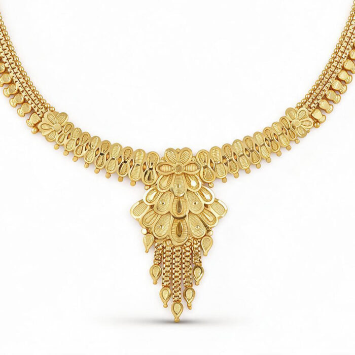 alt="paisley loop floral necklace set"