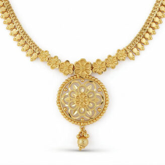 alt="round filigree necklace set"