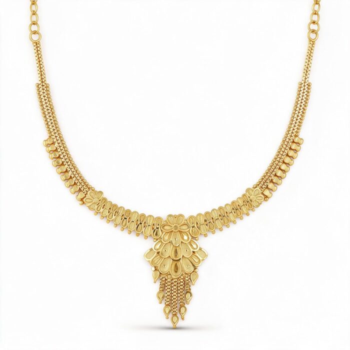 alt="paisley loop floral necklace set"