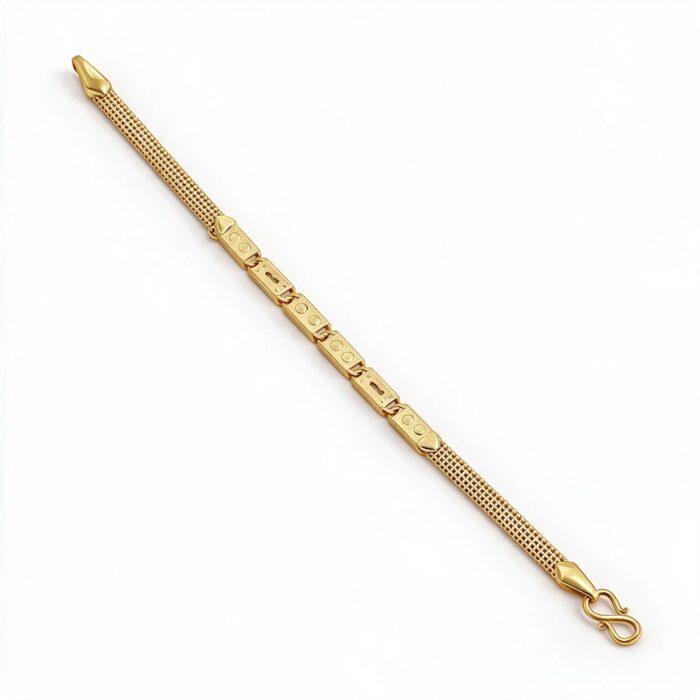 78094 -1 BR alt="textured mesh gold bracelet"